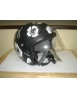 CASQUE PROJECT NOIR MOTIF FLEURS BLANCHES - ENFANT